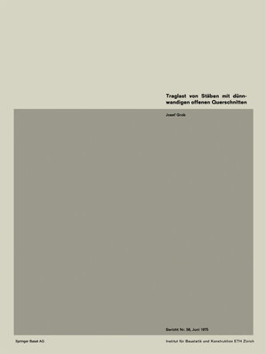 cover image of Traglast von Stäben mit dünnwandigen offenen Querschnitten
